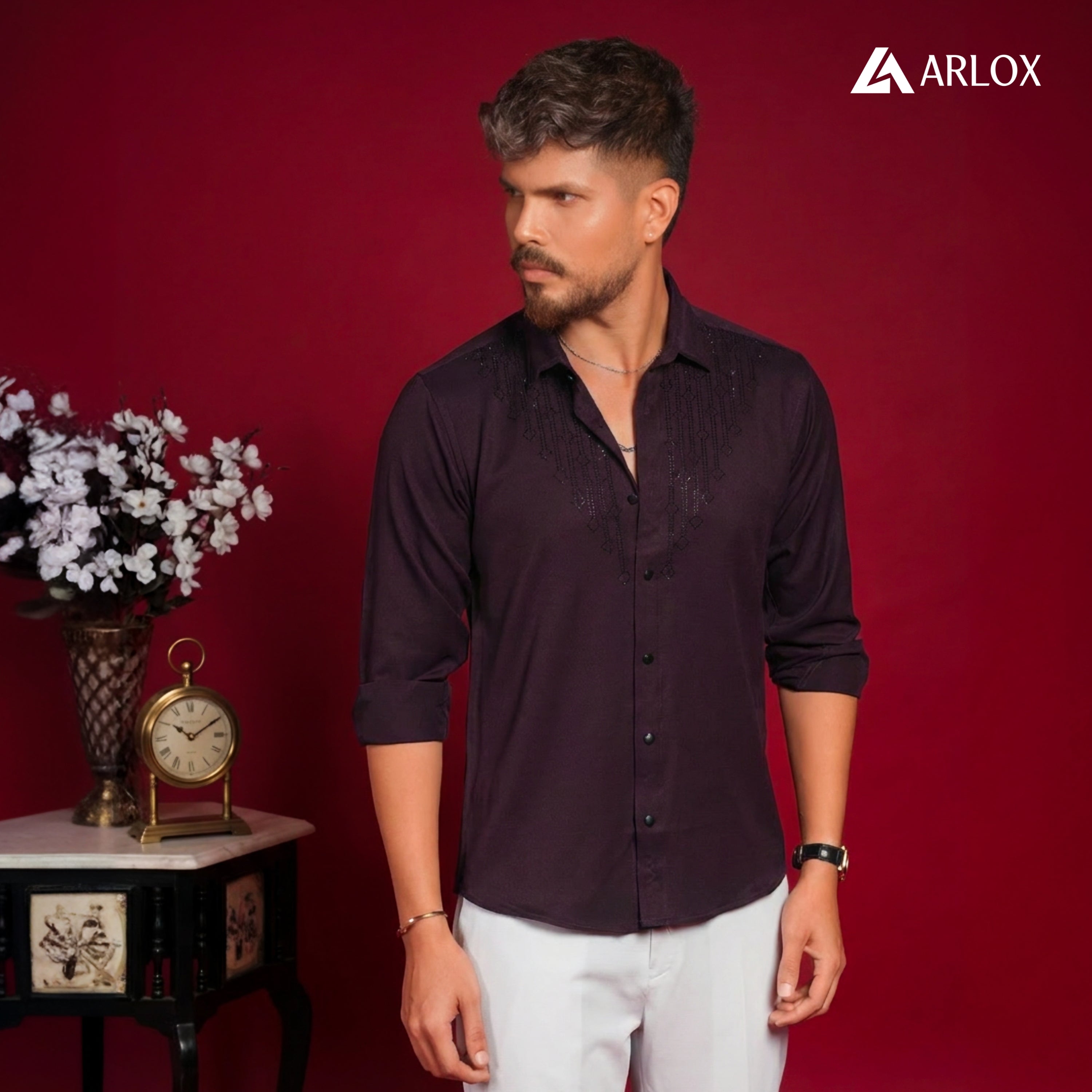 Sultan Party Shirt Maroon