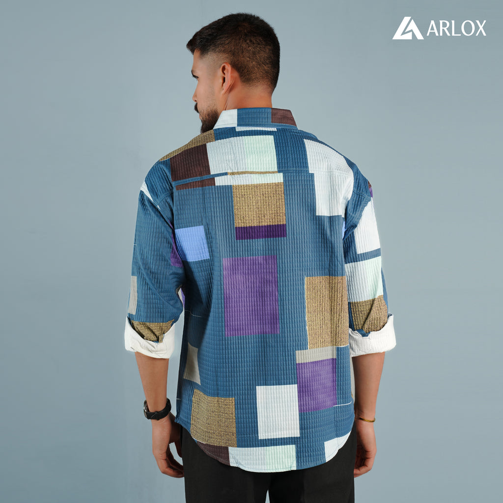 ColorBlock Royal Full Shirt - Deep Ocean Blue