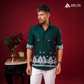 Nawab Embroidery Luxe Shirt - Green